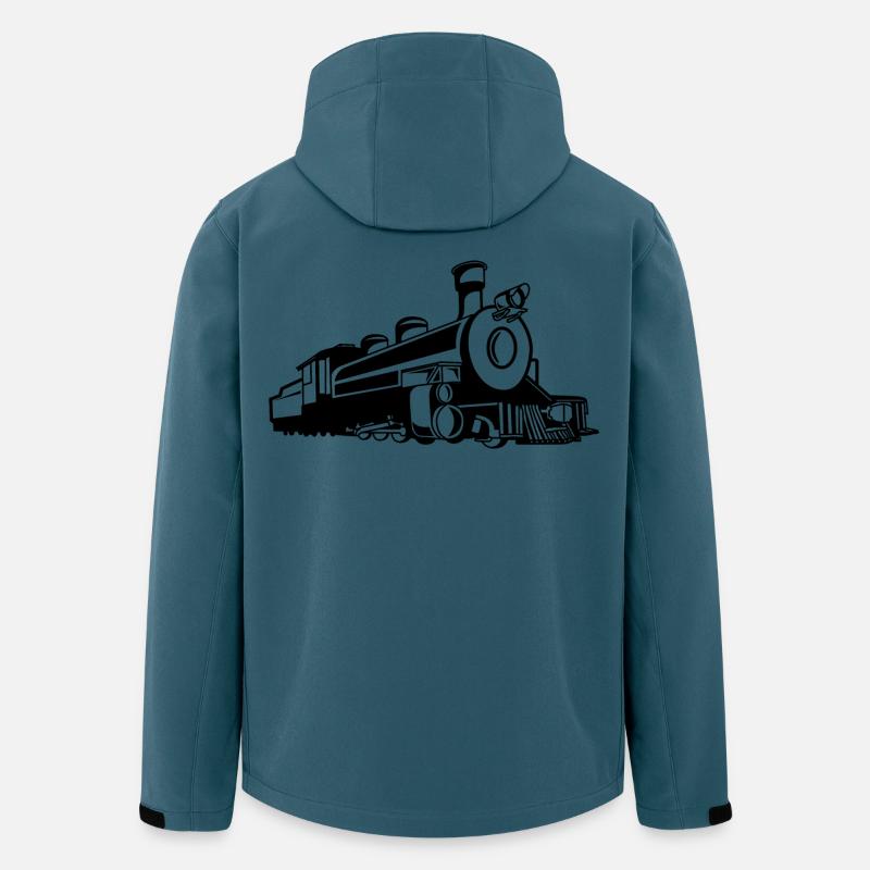 Retro Zug Skizze - Recycelte Männer Softshell-Jacke von Stanley/Stella - Dunkles Petrol