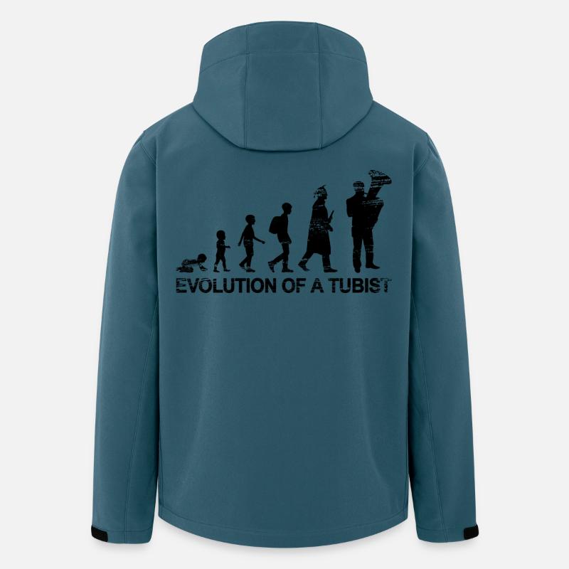Evolution Of A Tubist - Recycelte Männer Softshell-Jacke von Stanley/Stella - Dunkles Petrol