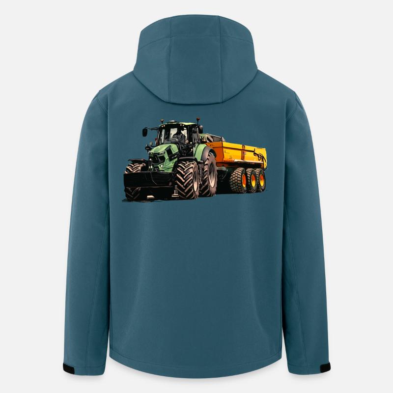 Deutz med tipvogn - Stanley/Stella herre softshelljakke i genanvendt polyester - mørk petrol