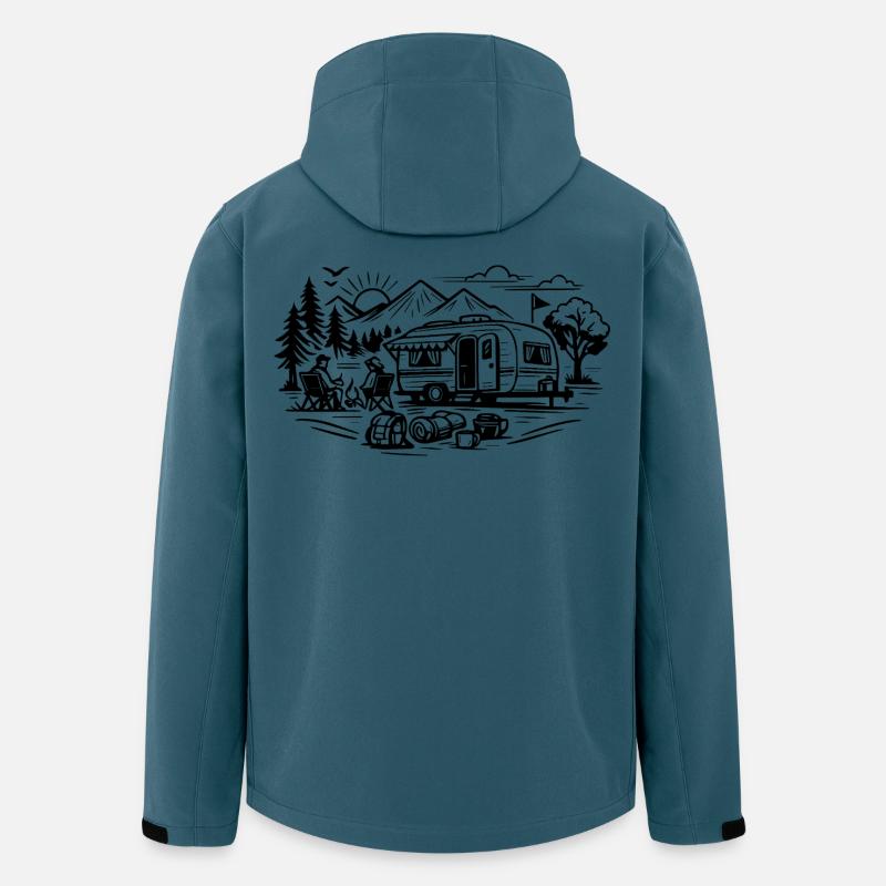 Camping Trailer Landscape - Men’s Recycled Softshell Jacket by Stanley/Stella - stargazer