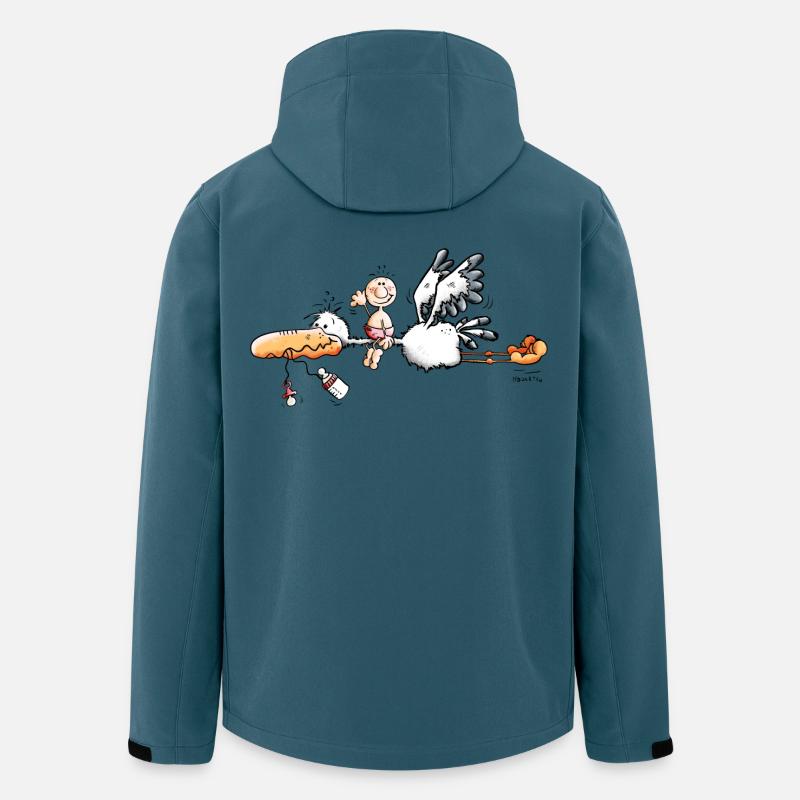 Storch bringt Baby - Recycelte Männer Softshell-Jacke von Stanley/Stella - Dunkles Petrol