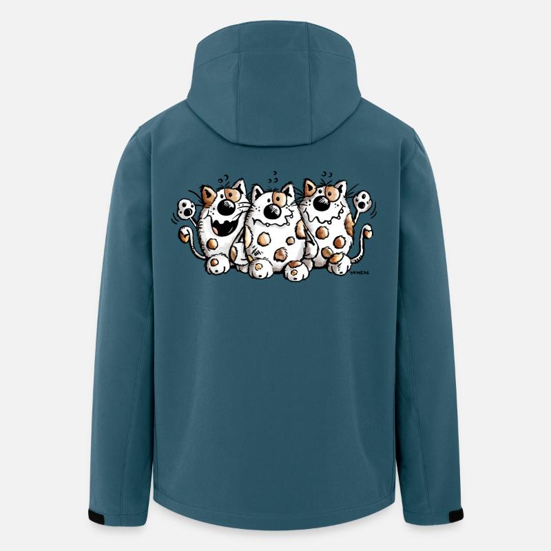 Drei dicke Katzen - Katze - Cat - Comic - Recycelte Männer Softshell-Jacke von Stanley/Stella - Dunkles Petrol