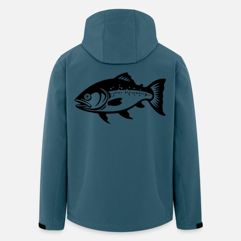 Fisch Skizze - Recycelte Männer Softshell-Jacke von Stanley/Stella - Dunkles Petrol