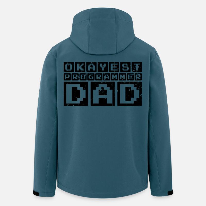 Papa programmeur - Veste softshell homme en polyester recyclé Stanley/Stella - bleu pétrole foncé