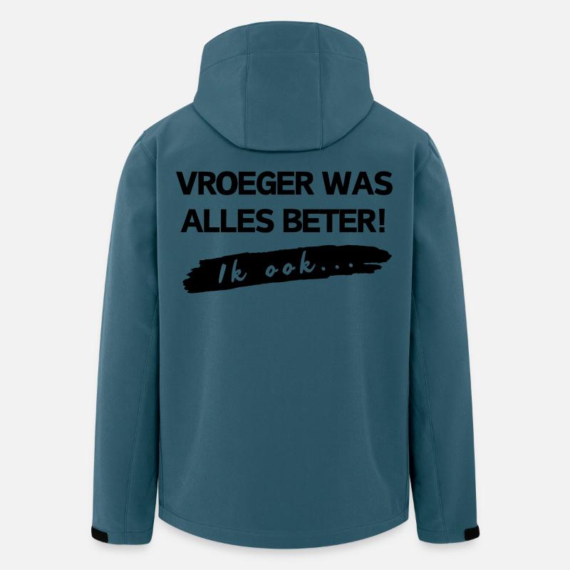 Allt var bättre förr, och det var jag också* - Softshelljacka herr i återvunnen polyester Stanley/Stella - mörk petrol