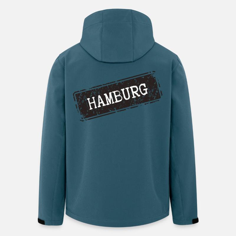 Hamburg Stadtmotiv Design - Recycelte Männer Softshell-Jacke von Stanley/Stella - Dunkles Petrol