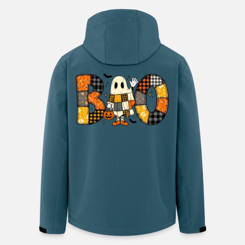 Ghost Halloween Patchwork Boo - Recycelte Männer Softshell-Jacke von Stanley/Stella - Dunkles Petrol