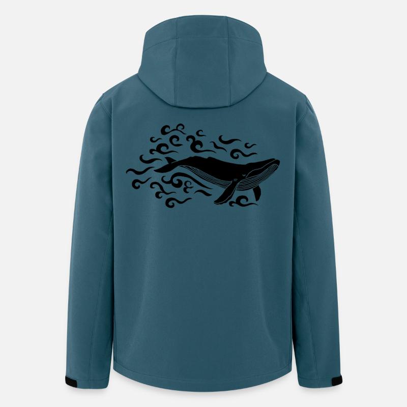 Baleine noire - Veste softshell homme en polyester recyclé Stanley/Stella - bleu pétrole foncé