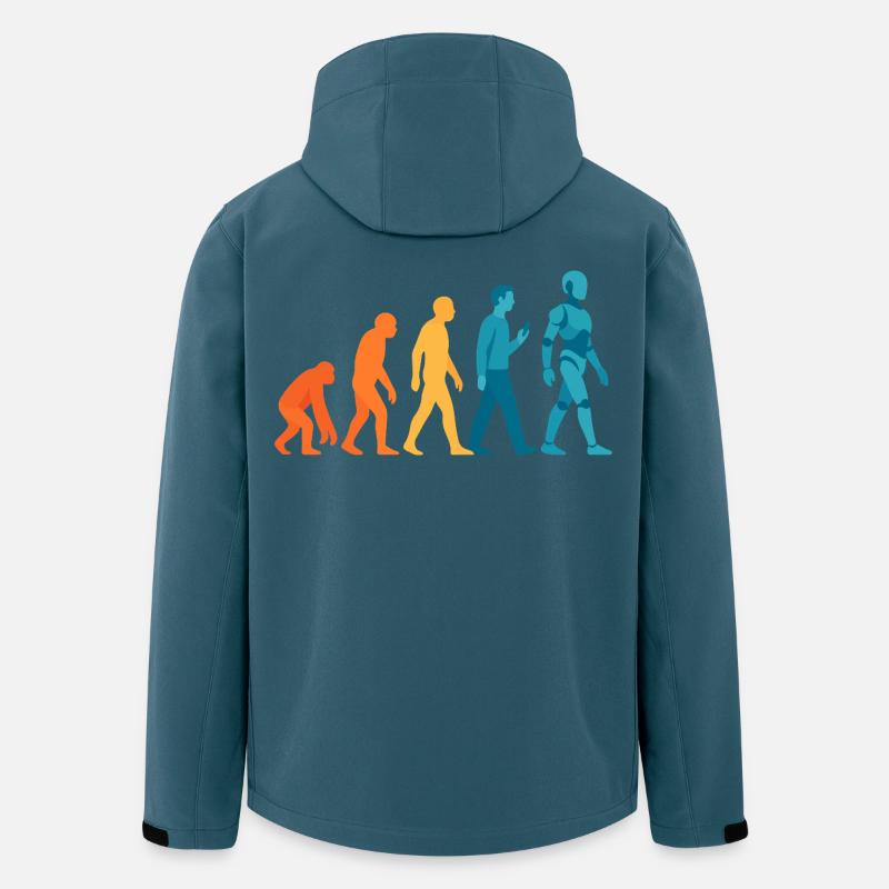 Évolution vers le contour du robot - Veste softshell homme en polyester recyclé Stanley/Stella - bleu pétrole foncé