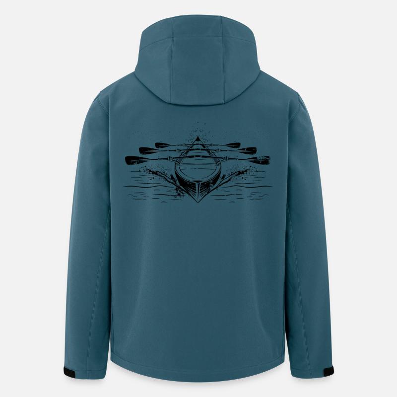 Bateau à rames de course - Veste softshell homme en polyester recyclé Stanley/Stella - bleu pétrole foncé