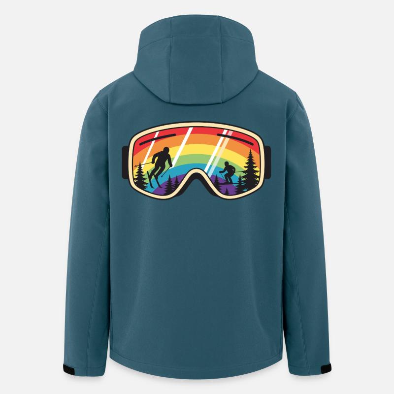 Skibrille Regenbogenberg - Recycelte Männer Softshell-Jacke von Stanley/Stella - Dunkles Petrol