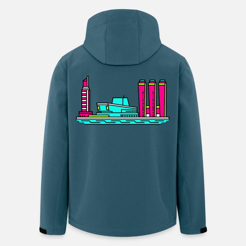 Göteborger Skyline Lippenstiftturm-Kunst - Recycelte Männer Softshell-Jacke von Stanley/Stella - Dunkles Petrol
