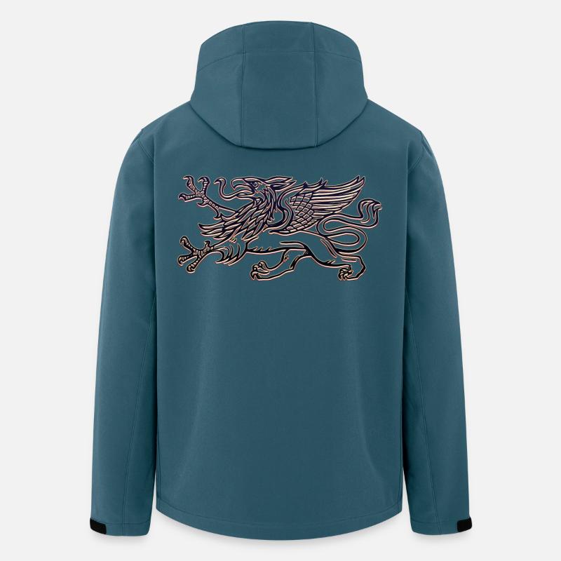Rostocks Greif in 3D - Recycelte Männer Softshell-Jacke von Stanley/Stella - Dunkles Petrol