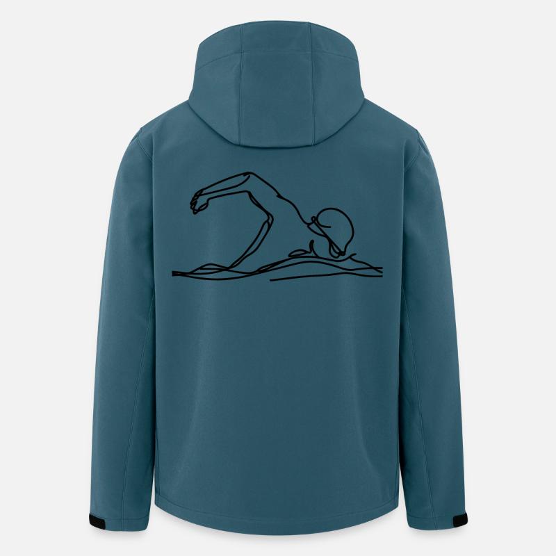 Schwimmen Skizze - Recycelte Männer Softshell-Jacke von Stanley/Stella - Dunkles Petrol
