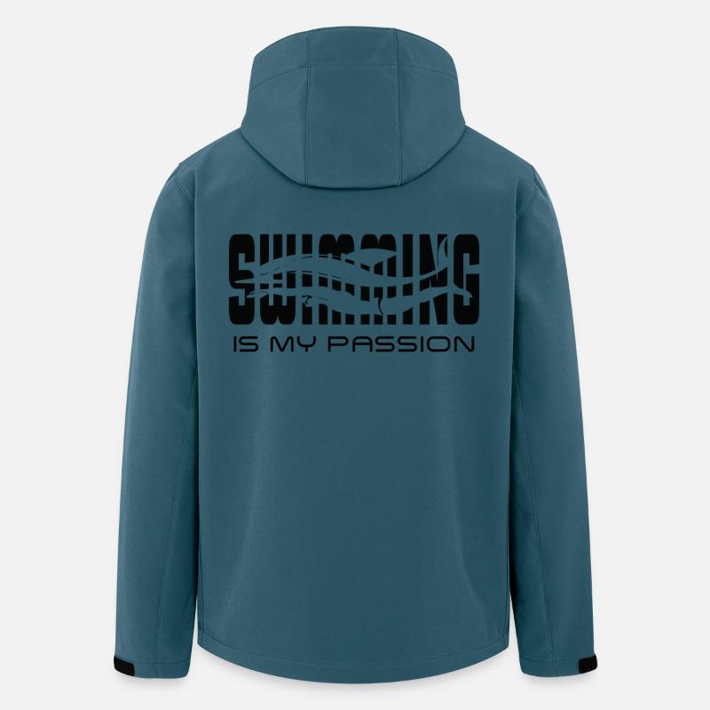 Schwimmen ist meine Leidenschaft - Recycelte Männer Softshell-Jacke von Stanley/Stella - Dunkles Petrol