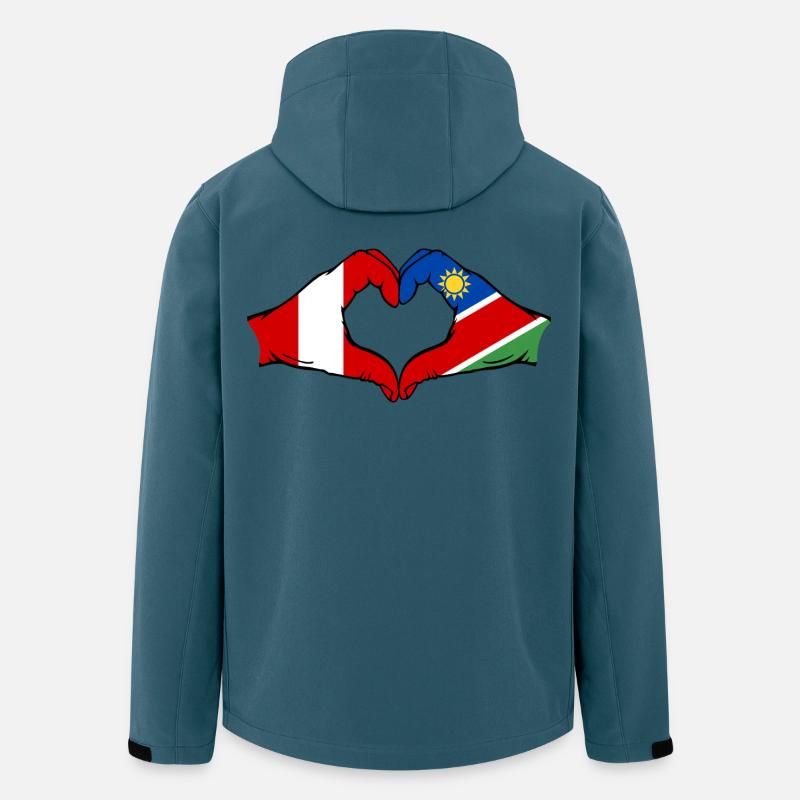 Peru Namibia Flagge Herz - Recycelte Männer Softshell-Jacke von Stanley/Stella - Dunkles Petrol