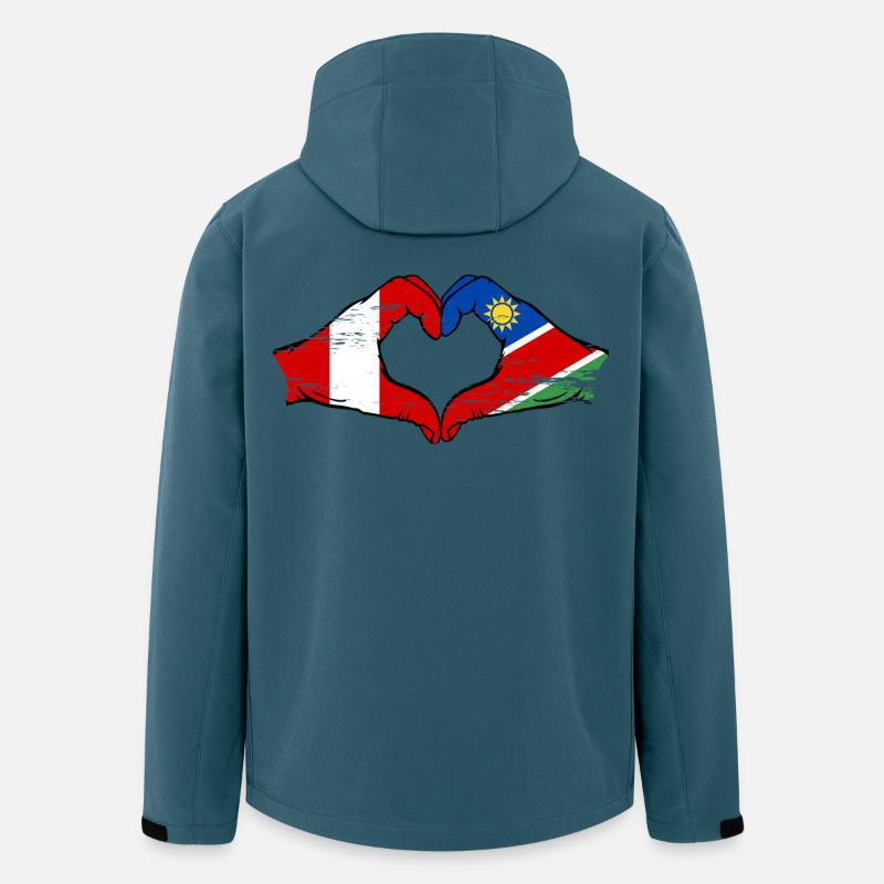 Peru Namibia Flagge Herz used - Recycelte Männer Softshell-Jacke von Stanley/Stella - Dunkles Petrol