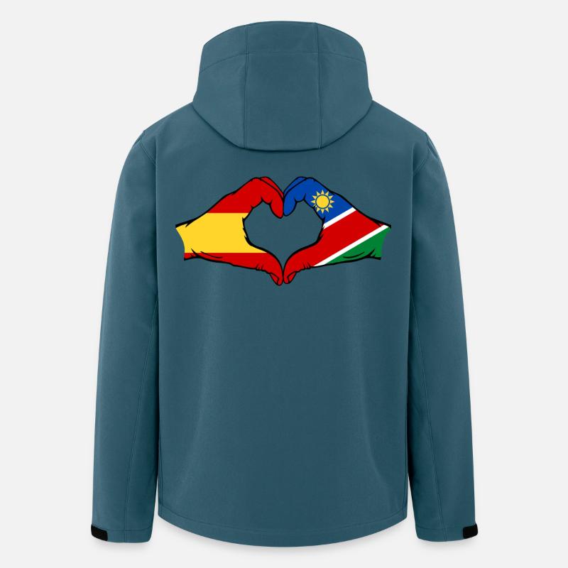 Spanien Namibia Flagge Hände Herzform - Recycelte Männer Softshell-Jacke von Stanley/Stella - Dunkles Petrol
