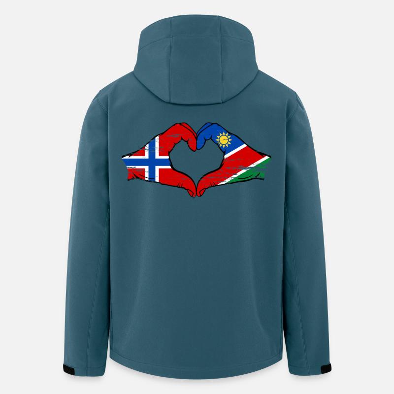 Norway Namibia Flag Heart - Men’s Recycled Softshell Jacket by Stanley/Stella - stargazer