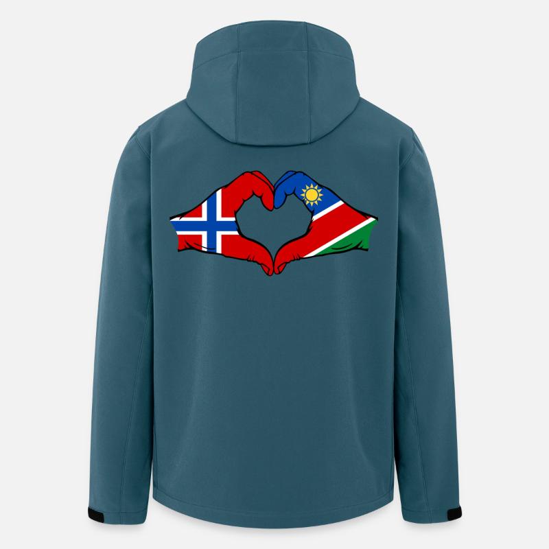 Norwegen_Namibia_Flagge_Hände_Herzform - Men’s Recycled Softshell Jacket by Stanley/Stella - stargazer