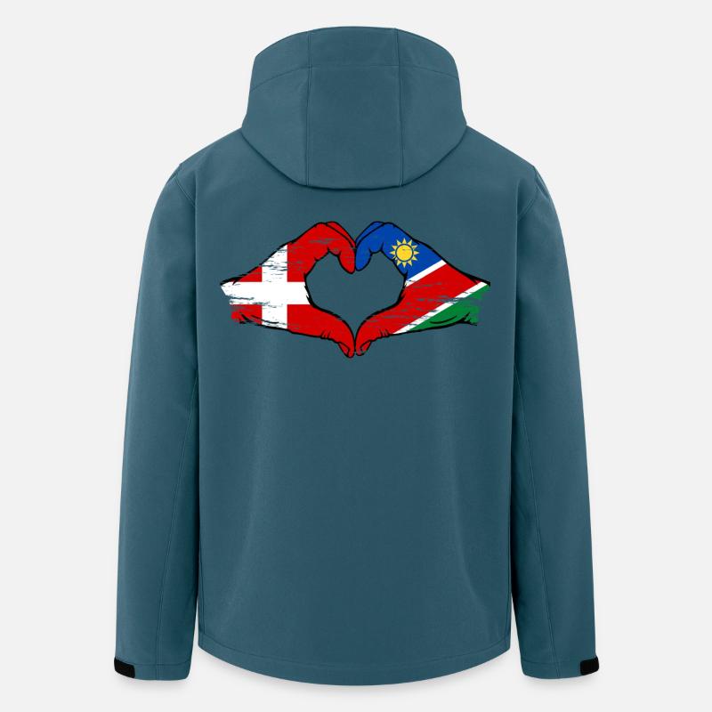Denmark Namibia flag hands heart used - Men’s Recycled Softshell Jacket by Stanley/Stella - stargazer
