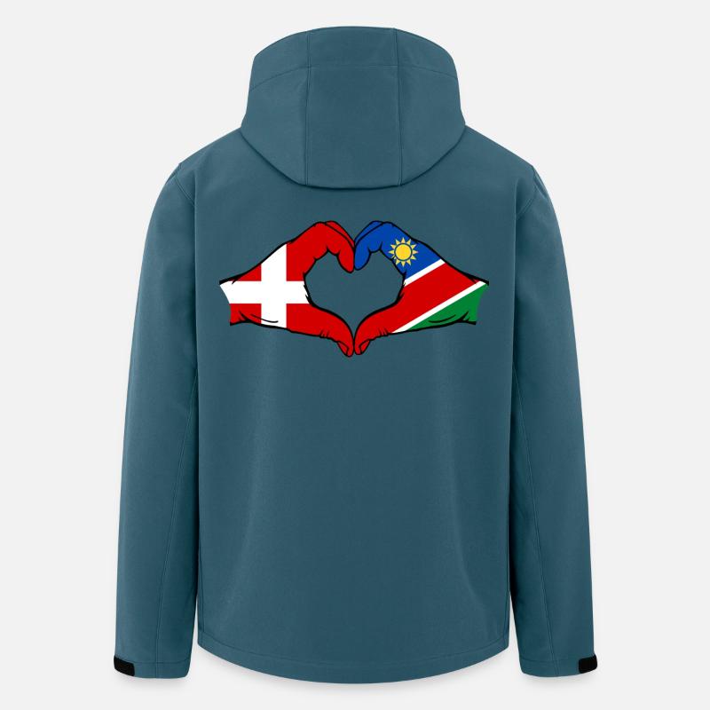 Denmark Namibia Flag Heart - Men’s Recycled Softshell Jacket by Stanley/Stella - stargazer