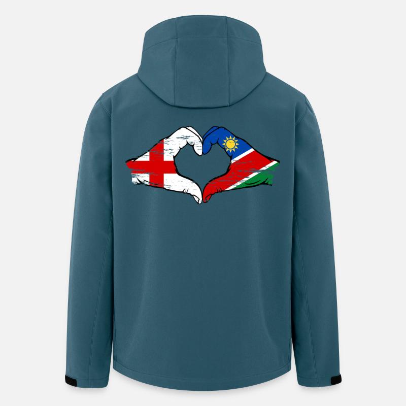 England Namibia Flag Hands Heart - Men’s Recycled Softshell Jacket by Stanley/Stella - stargazer
