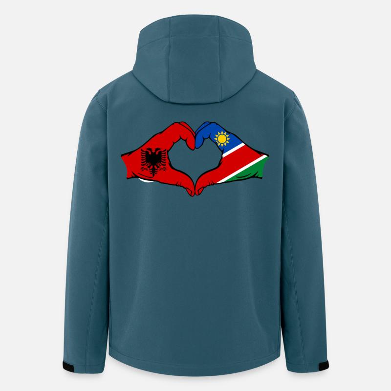 Albania Namibia Flag Hands Heart Shape - Men’s Recycled Softshell Jacket by Stanley/Stella - stargazer