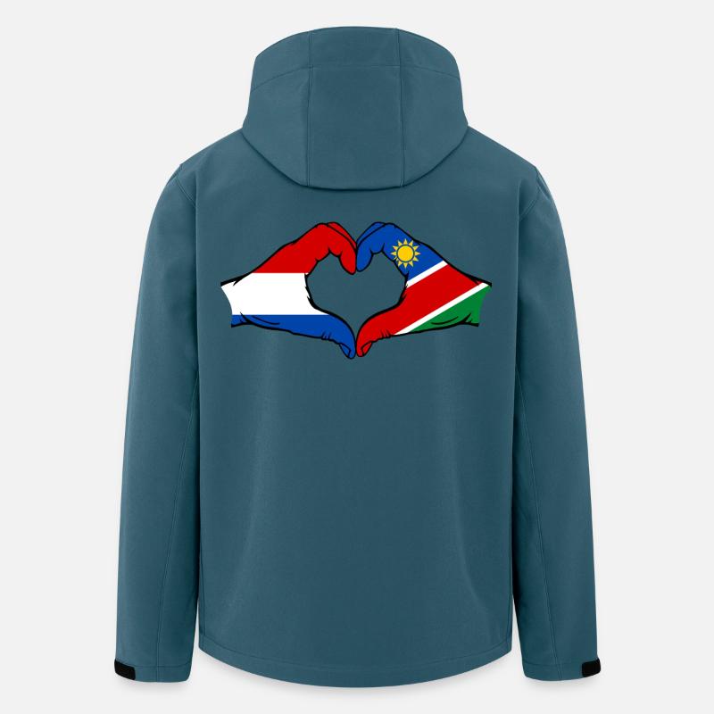Holland Namibia Flagge Hände Herzform used - Recycelte Männer Softshell-Jacke von Stanley/Stella - Dunkles Petrol