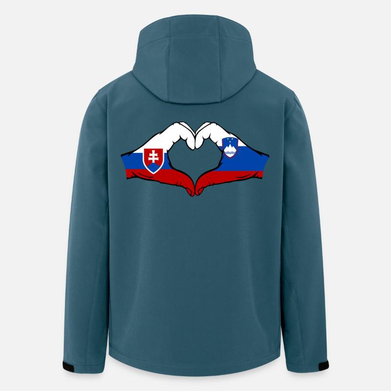Slovakia Slovenia Flag Herform Hands - Men’s Recycled Softshell Jacket by Stanley/Stella - stargazer