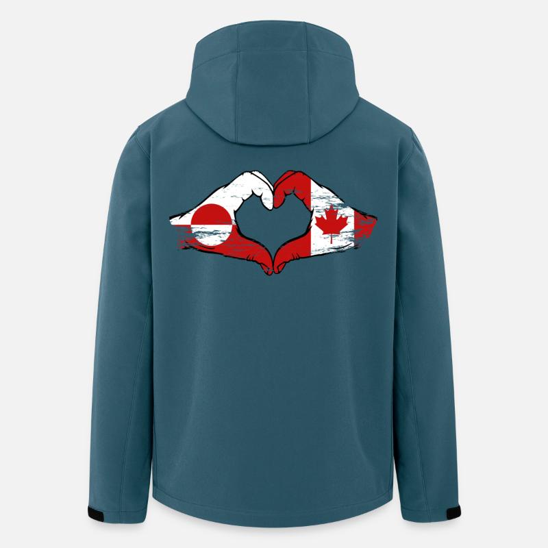 Grönland Kanada Flagge Hände Herzform used - Recycelte Männer Softshell-Jacke von Stanley/Stella - Dunkles Petrol
