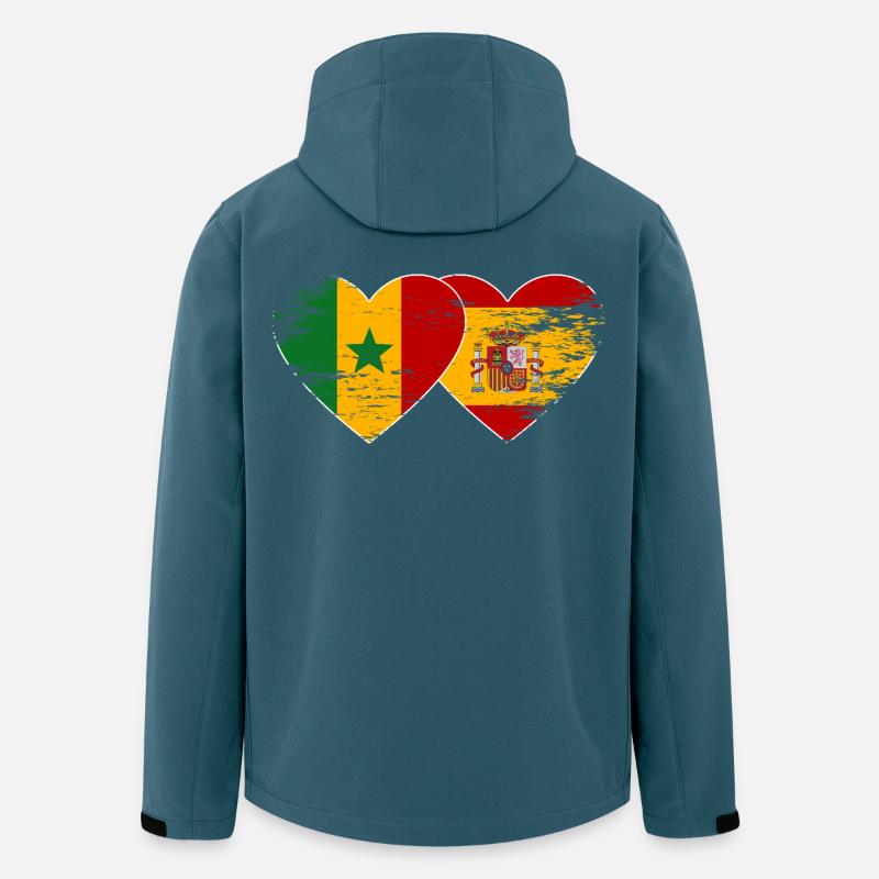 Senegal_Spanien_Flagge_Herz_used - Men’s Recycled Softshell Jacket by Stanley/Stella - stargazer