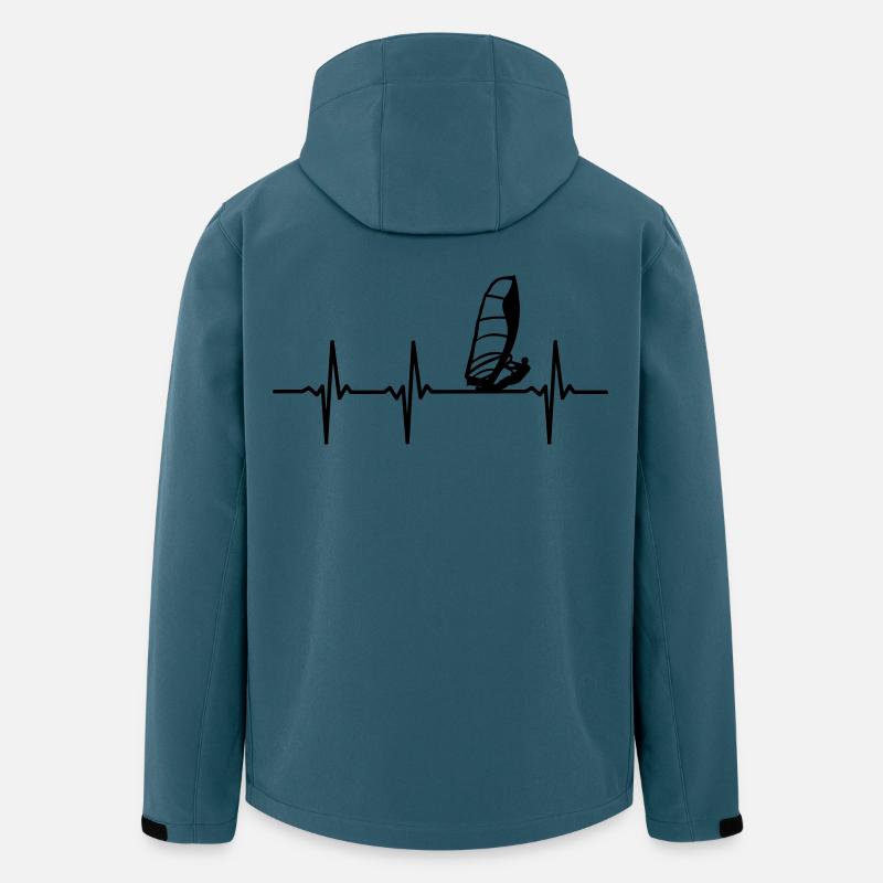 ECG de planches à voile - Veste softshell homme en polyester recyclé Stanley/Stella - bleu pétrole foncé