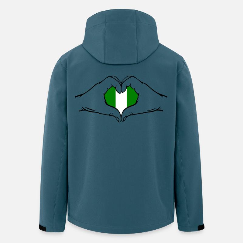 Nigeria Flagge Herzform - Recycelte Männer Softshell-Jacke von Stanley/Stella - Dunkles Petrol