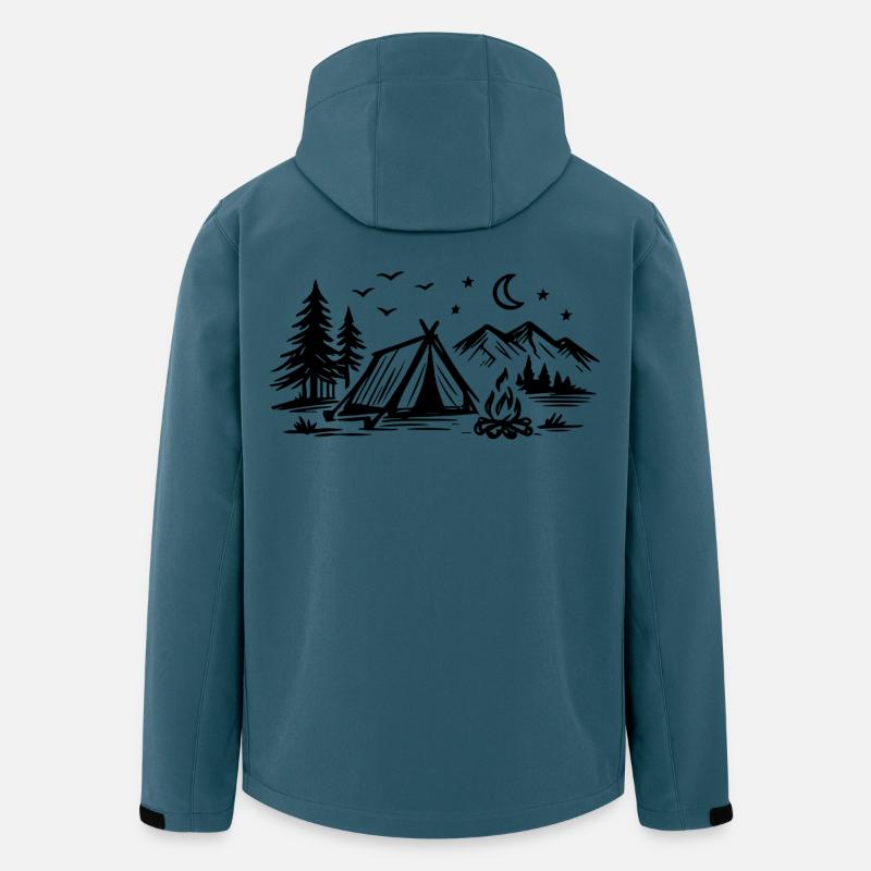 Camping Zelt - Recycelte Männer Softshell-Jacke von Stanley/Stella - Dunkles Petrol