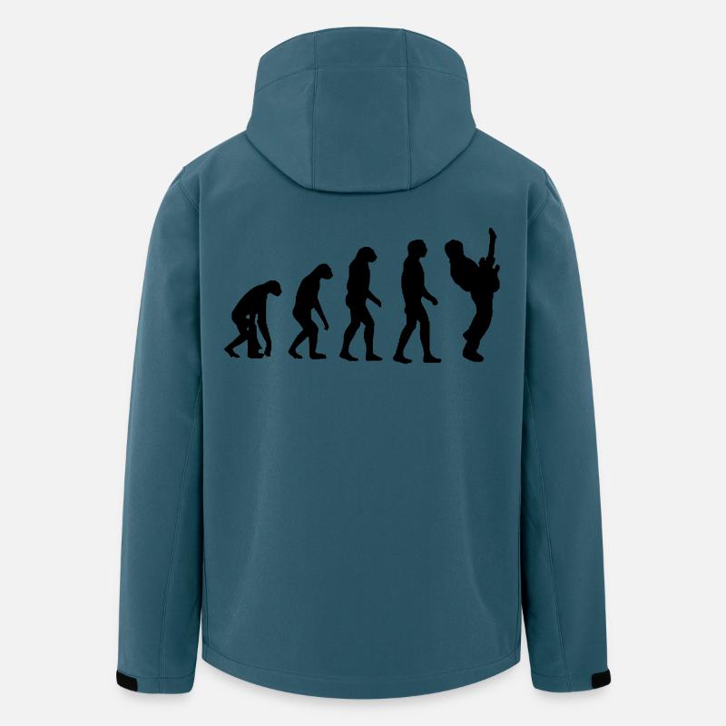 Evolution du guitariste, guitariste, musicien # - Veste softshell homme en polyester recyclé Stanley/Stella - bleu pétrole foncé