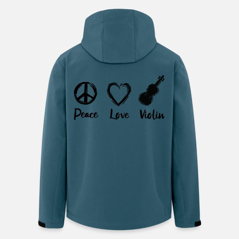 Frieden Liebe Violine - Recycelte Männer Softshell-Jacke von Stanley/Stella - Dunkles Petrol