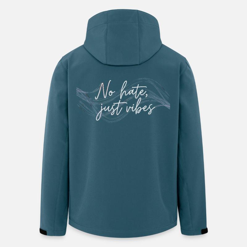 No Hate Just Vibes - Recycelte Männer Softshell-Jacke von Stanley/Stella - Dunkles Petrol