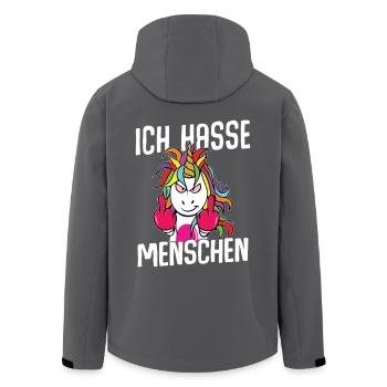 Unicorn Ich hasse Menschen - Recycelte Männer Softshell-Jacke von Stanley/Stella -  - Hinten - AI Model Male 185 light (185cm)