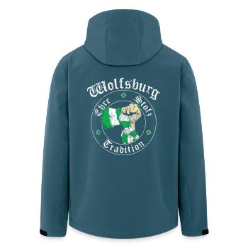 Wolfsburg Ehre Stolz Tradition No II - Recycelte Männer Softshell-Jacke von Stanley/Stella - Dunkles Petrol - Hinten - AI Model Male 185 light (185cm)