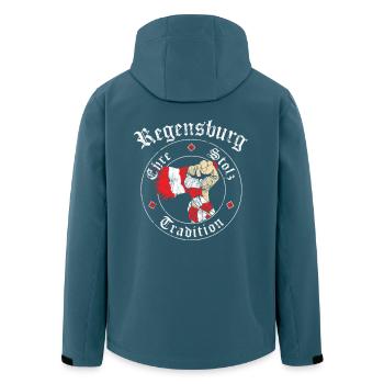 Regensburg Ehre Stolz Tradition No II - Recycelte Männer Softshell-Jacke von Stanley/Stella - Dunkles Petrol - Hinten - AI Model Male 185 light (185cm)
