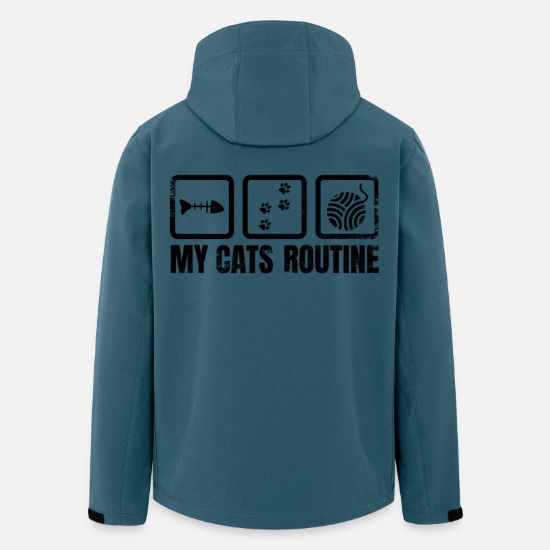 Katzen Tagesablauf - Recycelte Männer Softshell-Jacke von Stanley/Stella - Dunkles Petrol