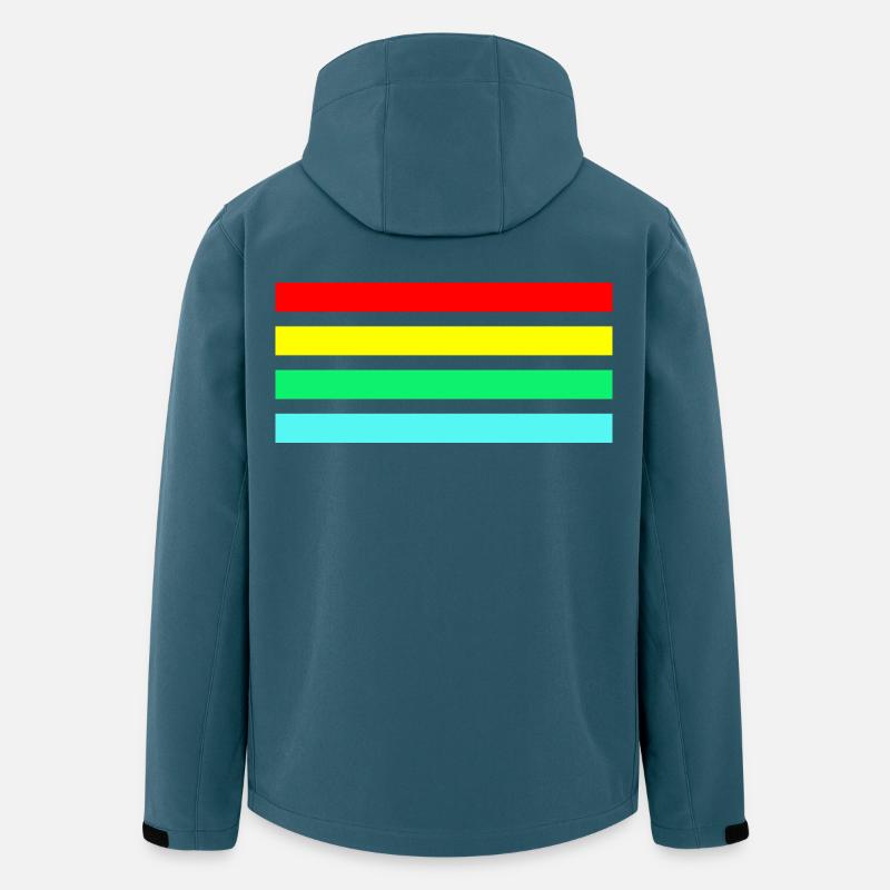 Retro Neonfarbige arc Streifenkomposition - Recycelte Männer Softshell-Jacke von Stanley/Stella - Dunkles Petrol