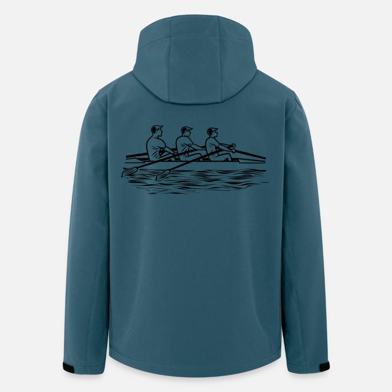 Rudermannschaft Zeichnung - Recycelte Männer Softshell-Jacke von Stanley/Stella - Dunkles Petrol