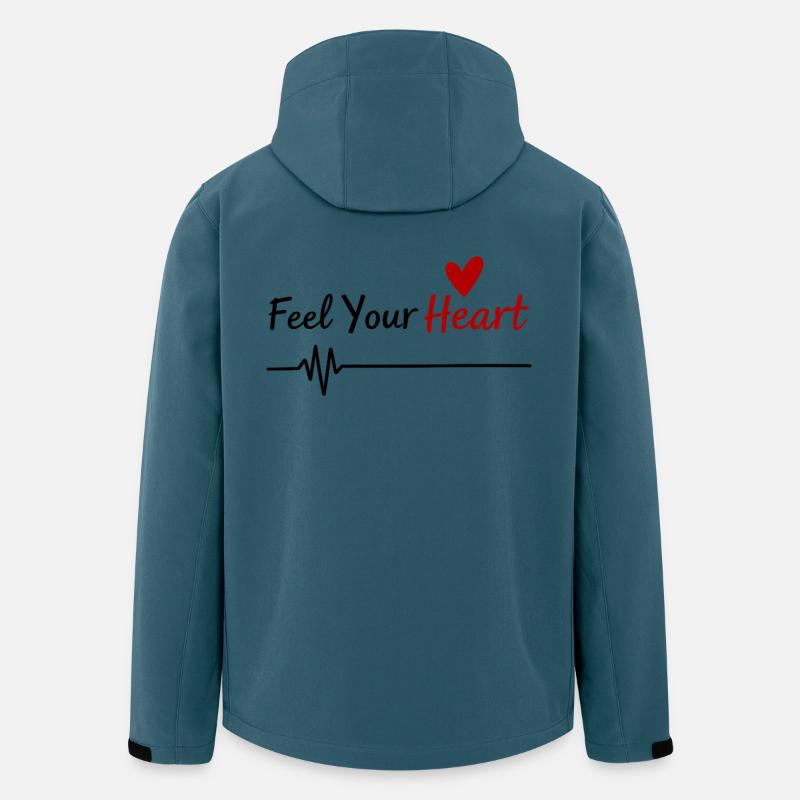 Feel Your Heart Statement Spruch - Recycelte Männer Softshell-Jacke von Stanley/Stella - Dunkles Petrol