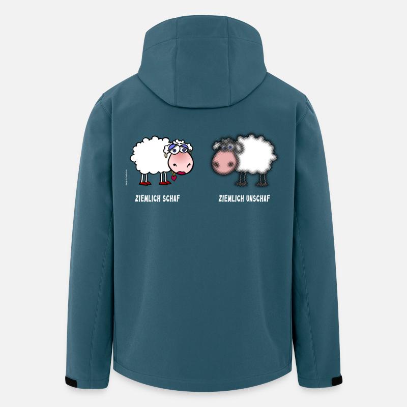 Schaf / Unschaf | Wortspiel - Recycelte Männer Softshell-Jacke von Stanley/Stella - Dunkles Petrol
