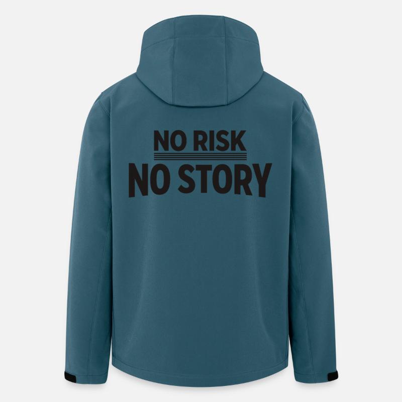 AUCUN RISQUE SANS HISTOIRE Déclaration d’aventure - Veste softshell homme en polyester recyclé Stanley/Stella - bleu pétrole foncé