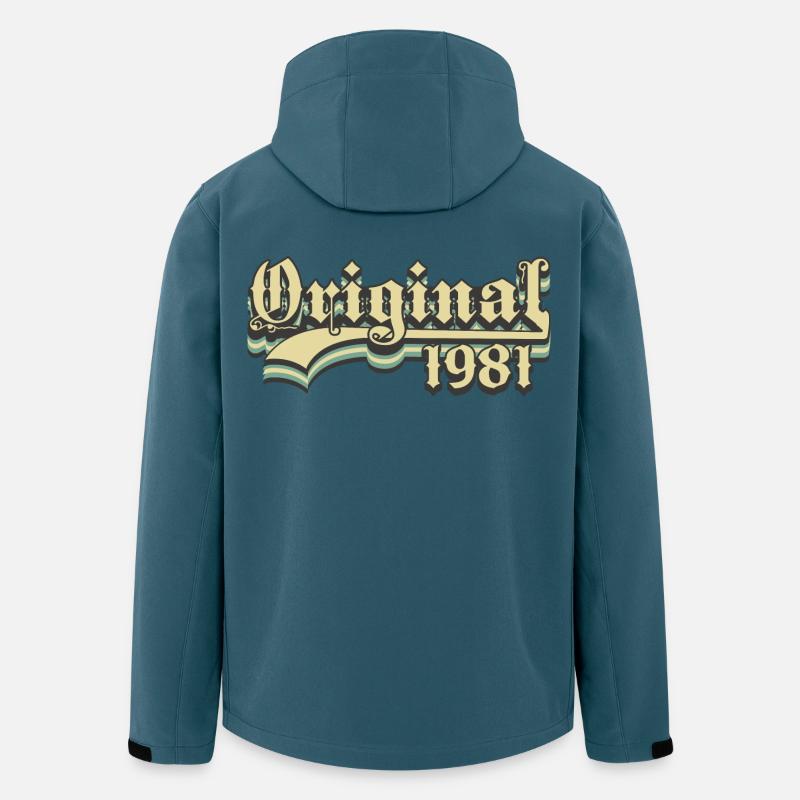 Geboren in 1981 - Recycelte Männer Softshell-Jacke von Stanley/Stella - Dunkles Petrol