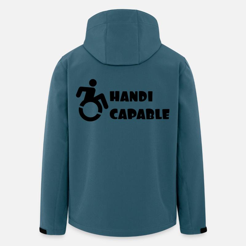 Rollstuhl-kompetent. Behinderter Humor # - Recycelte Männer Softshell-Jacke von Stanley/Stella - Dunkles Petrol