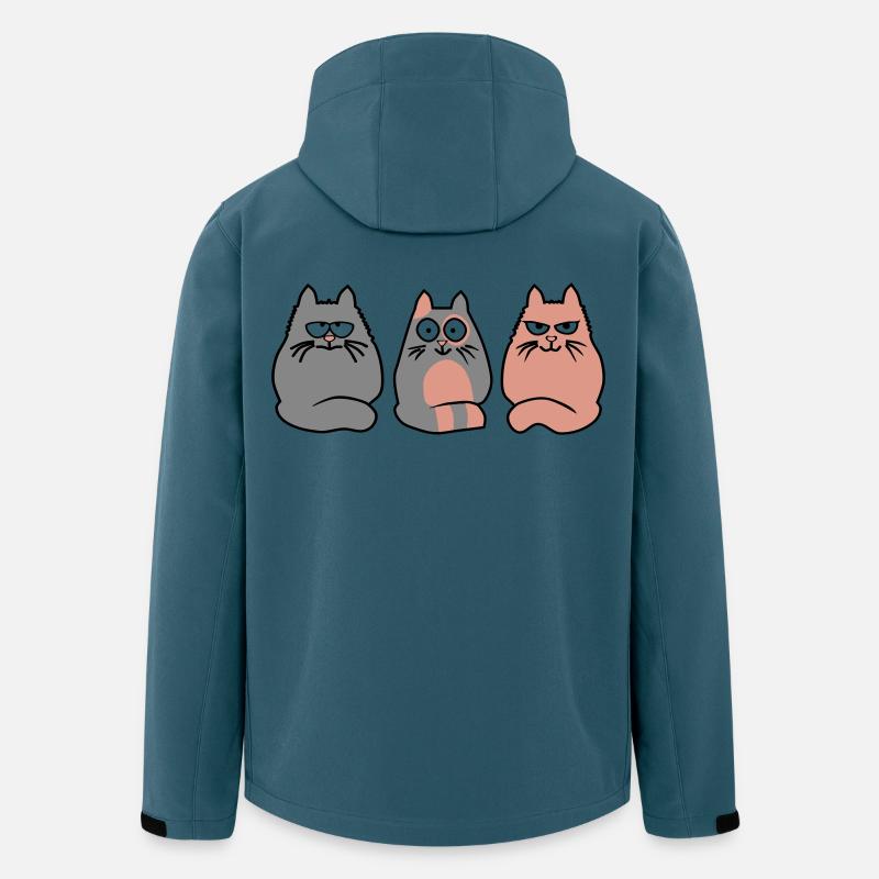 3 Katzen - Recycelte Männer Softshell-Jacke von Stanley/Stella - Dunkles Petrol